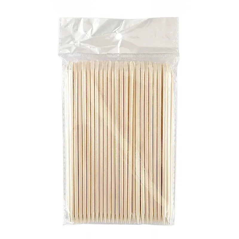 lot de 100 bâtonnets de buis de 15cm pour repousser les cuticules et enlever l'excédant de gel