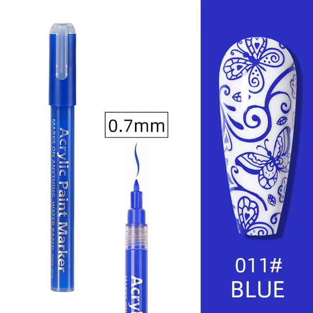 STYLO GRAFFITI NAIL ART BLEU