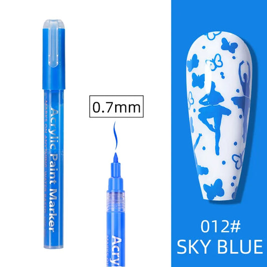 STYLO GRAFFITI NAIL ART BLEU CIEL