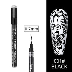 PLUMA GRAFFITI NAIL ART NEGRO 