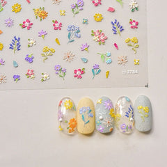 autocollants nail art motifs fleurs