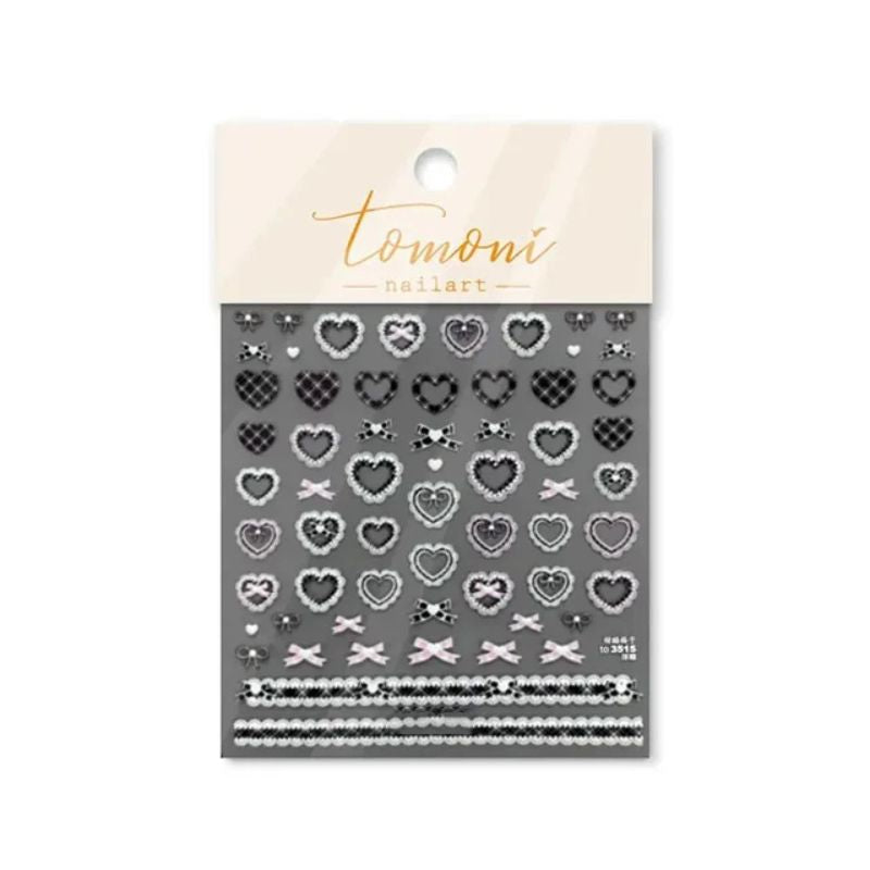 Stickers nail art aux motifs coeurs