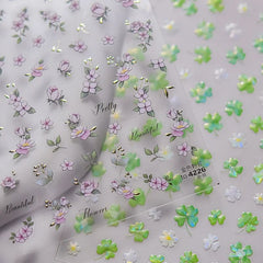 Stickers nail art manucure fleurs