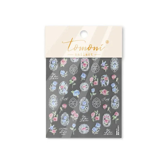 Stickers nail art aux motifs royaux de roses