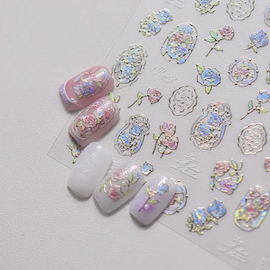 Autocollants pour ongles aux motifs de roses