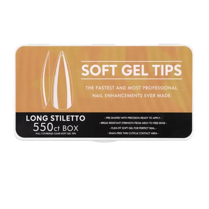 boite de 550 capsules gel x long stiletto