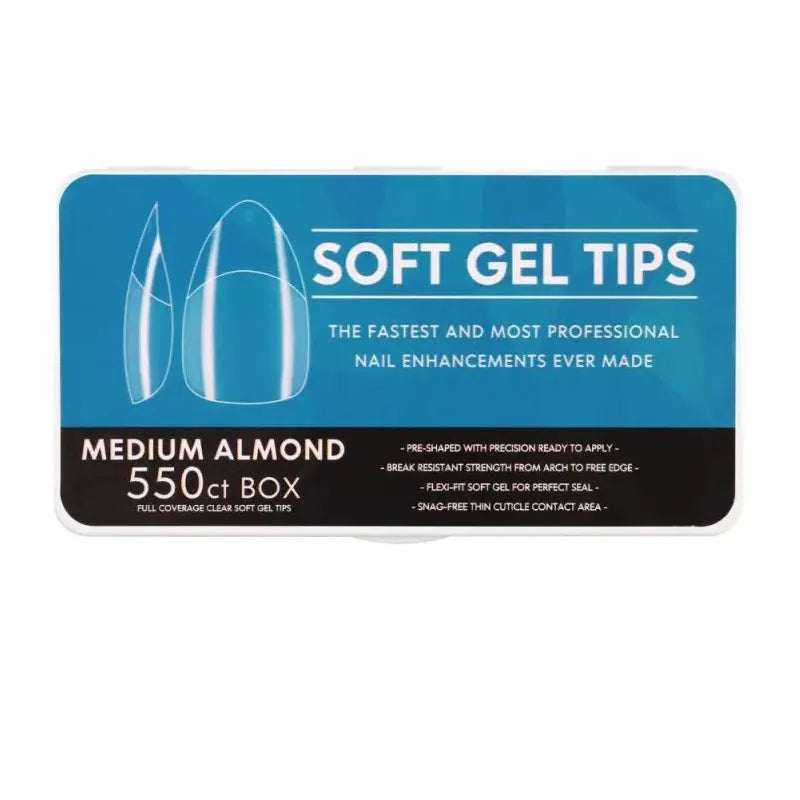 boite de 550 capsules gel x pour extension d'ongles medium almond