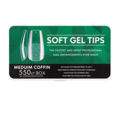 boite de 550 capsules gel x medium coffin pour extension d'ongles