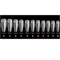 SOFT GEL NAIL TIPS LONG COFFIN WIDE (Box of 550 capsules)