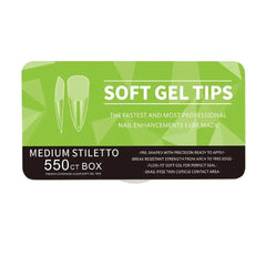 boite de 550 capsules gel x pour extension d'ongles medium stiletto