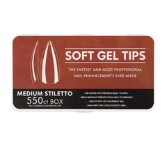 boite de 550 capsules gel x faux ongles medium stiletto wide