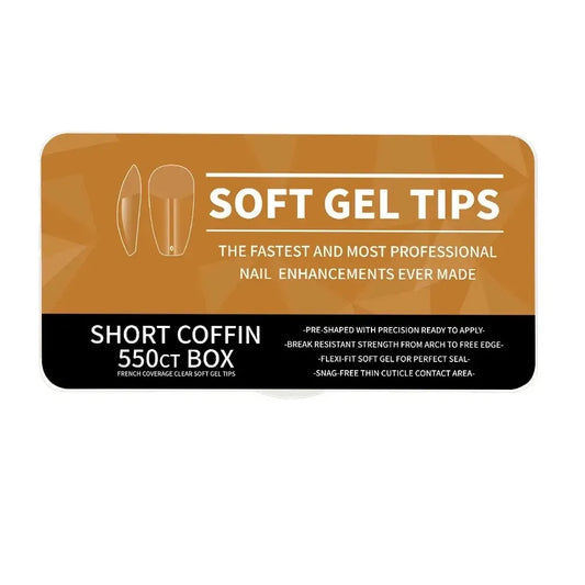 boite de 550 capsules gel x short ballerina pour extension d'ongles