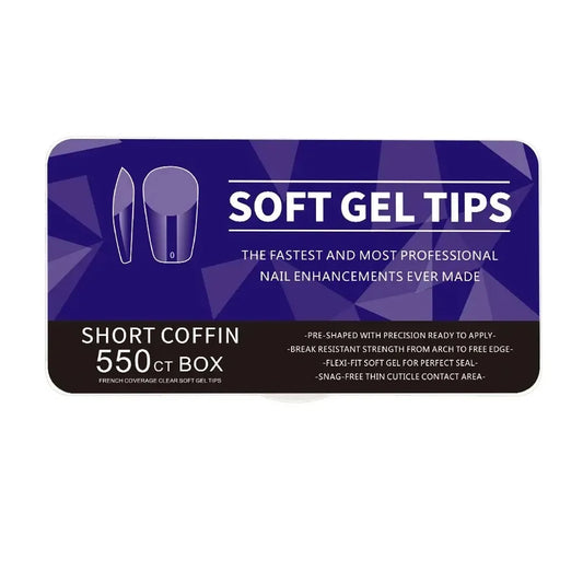 boite de 550 capsules gel x short coffin pour extensions d'ongles