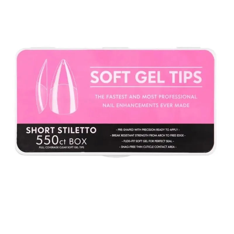 boite de 550 capsules gel x short stiletto