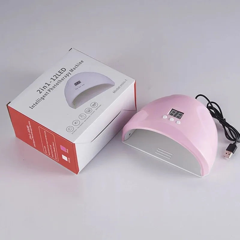 boite de notre jolie lampe uv-led rose bonbon pour catalysation d'ongles