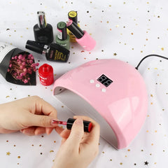 jolie lampe uv-led rose bonbon pour durcir le vernis, gel, acrylique, capsules, gel-x