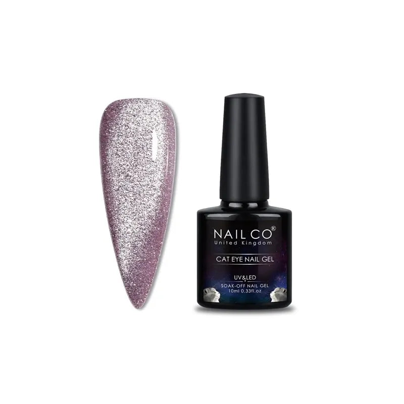 vernis cat eye mystic mauve pour une manucure en gel scintillante