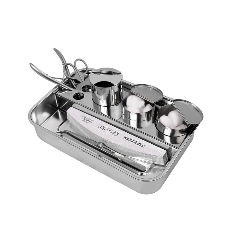 organisateur d'outils de manucure/pédicure en acier inox