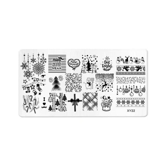 Plaque stamping nail art xmas 16