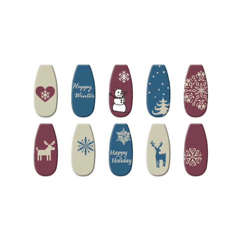 Ongle avec motif stamping joyeux noel 1