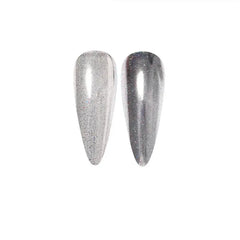 poudre pailletée nail art granit/argent sur base claire et foncée. elle illumine votre manucure