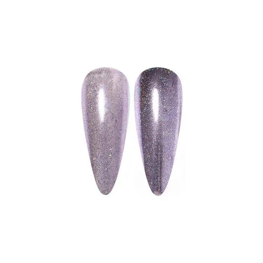 poudre pailletée violette sur base claire et noire pour le nail art afin d'ajouter de l'éclat à vos manucures