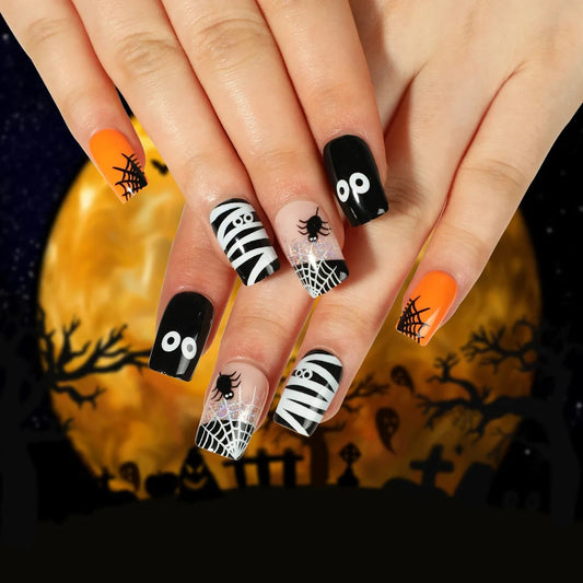 Press On Nails Halloween - Cute Spider