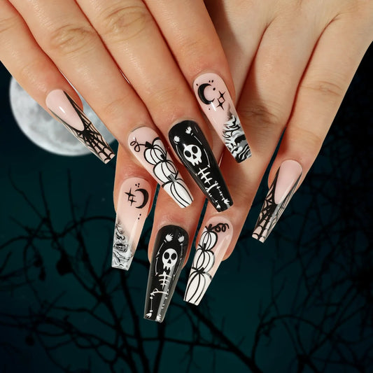 Press On Nails Halloween - La Nuit des Squelettes