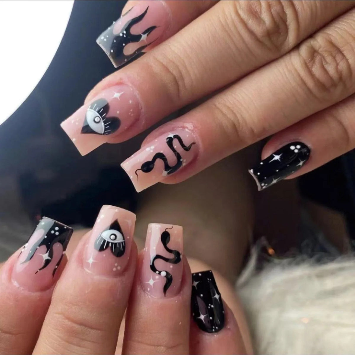 Halloween Press-on Nails – Snakes and Mystic Eyes