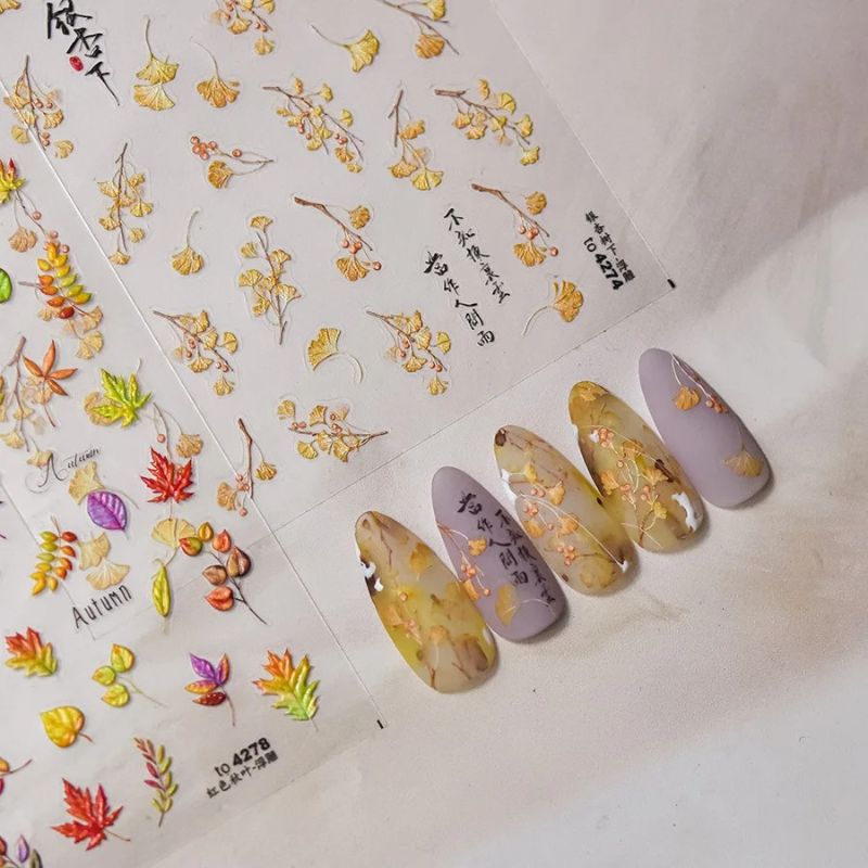 Stickers pour ongles feuilles d'automne