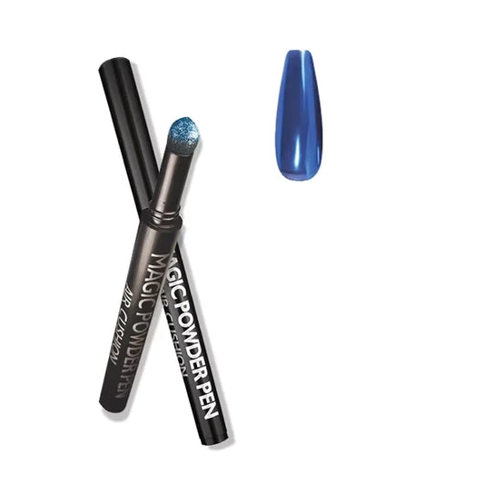 BLUE CHROME NAIL POWDER PEN